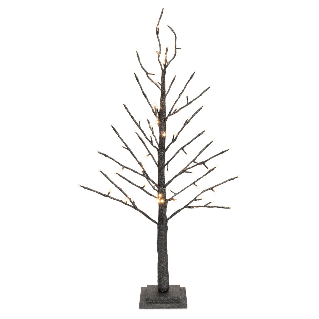 Melrose LED Lighted Glittered Christmas Twig Tree - 36" - Black